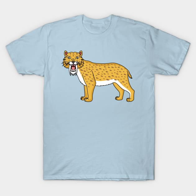 Saber-toothed tiger illustration T-Shirt by Cartoons of fun